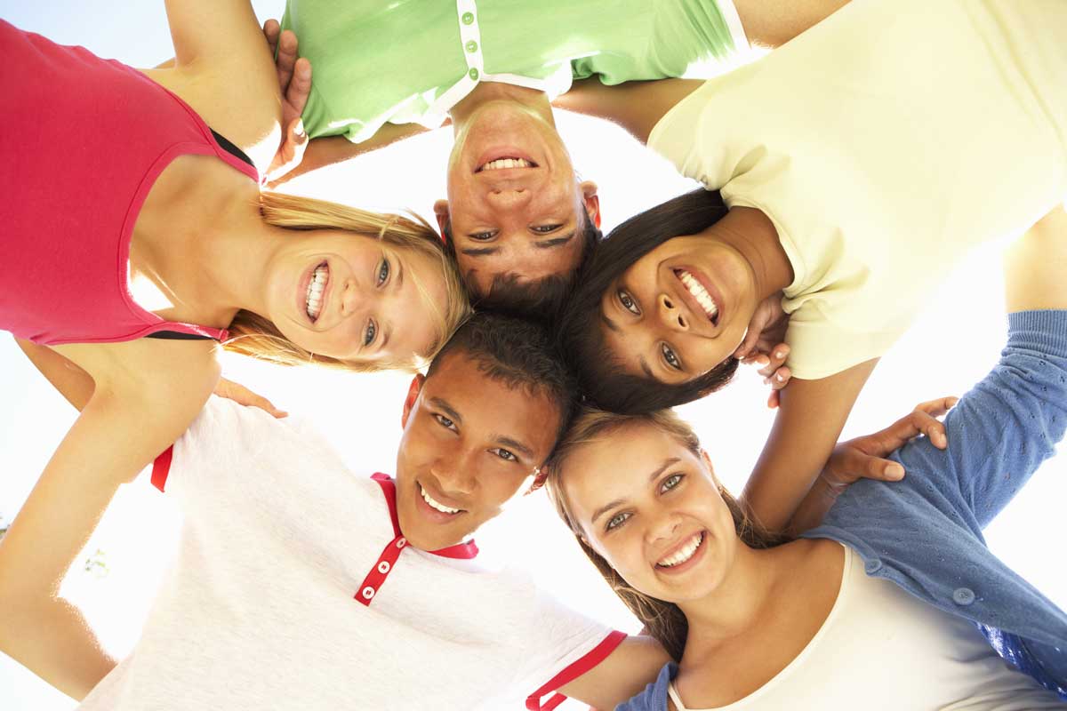 5 Young people looking at the camera