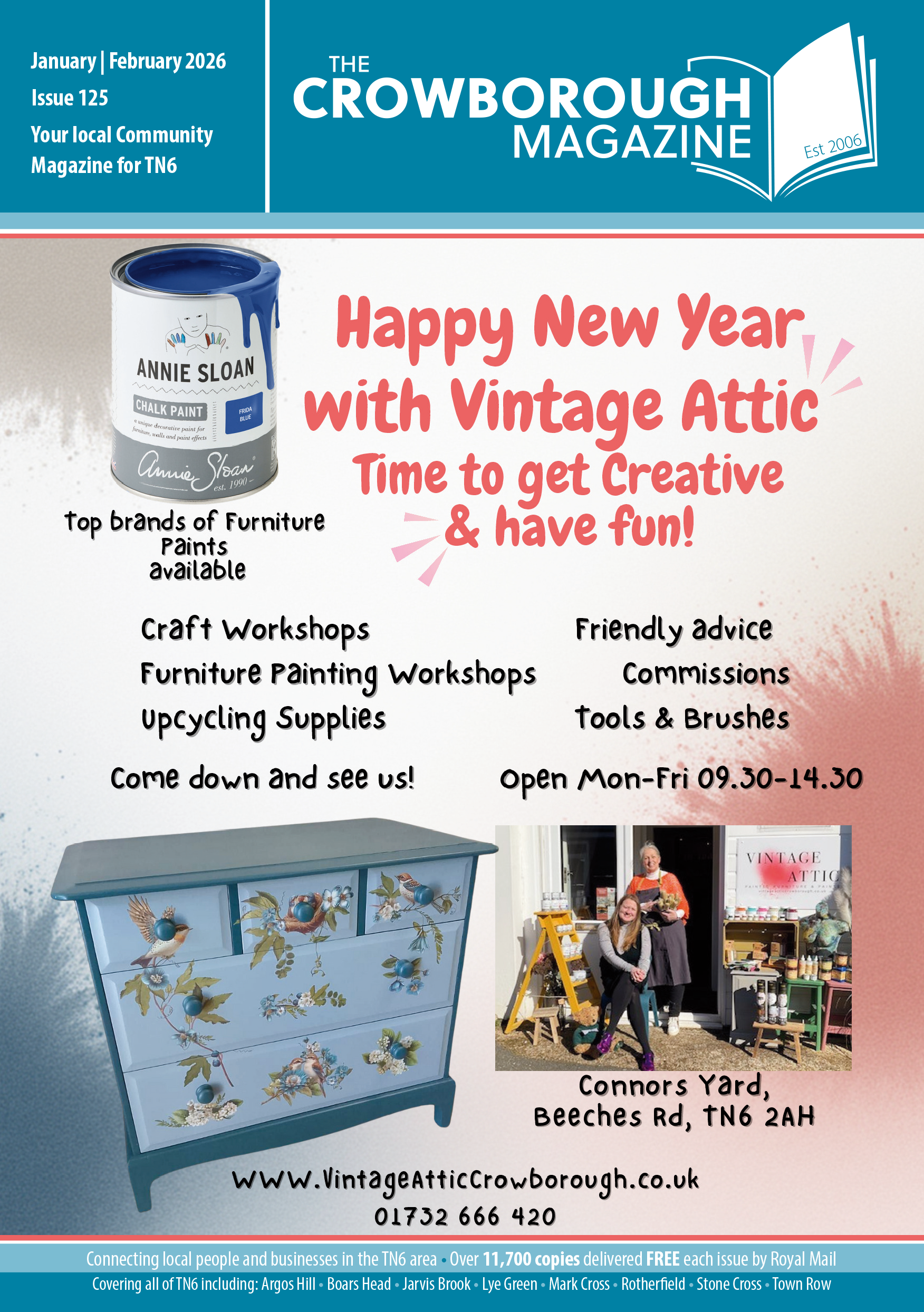 Image of current front cover of The Crowborough Magazine